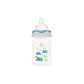 Biberon gat larg Minut Baby cu tetina silicon 150 ml turcoaz