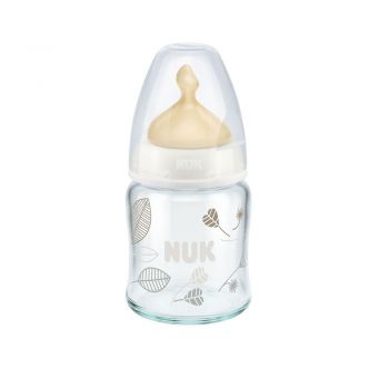 Biberon Nuk First Choice Plus sticla 120 ml tetina latex M 0-6 luni alb ieftin