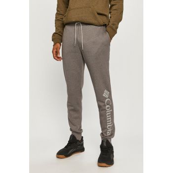 Columbia Pantaloni bărbați, culoarea gri, material neted