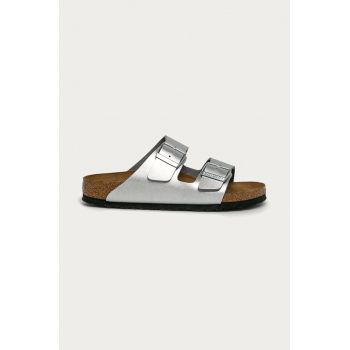 Birkenstock papuci Arizona femei, culoarea argintiu, 1012283