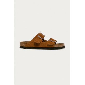 Birkenstock papuci din piele Arizona SFB femei, culoarea maro, 1009527