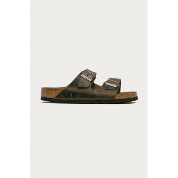 Birkenstock papuci de piele Arizona culoarea verde