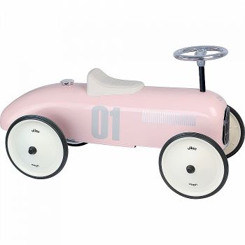 Masinuta pentru copii fara pedale Vilac metal Roz cu design retro si roti din cauciuc de la 18 luni