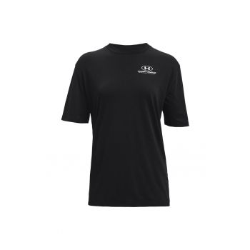 Tricou cu decolteu la baza gatului si imprimeu logo - pentru fitness