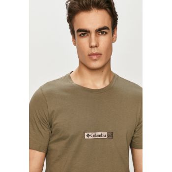 Columbia tricou din bumbac Rapid Ridge Back Graphic barbati, culoarea verde, cu imprimeu, 1934824