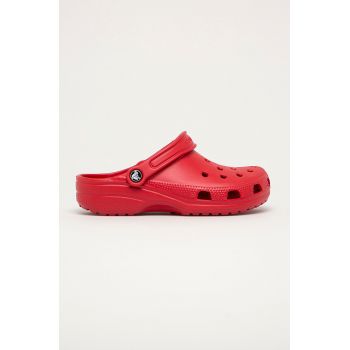 Crocs papuci Classic femei, culoarea roșu, 10001