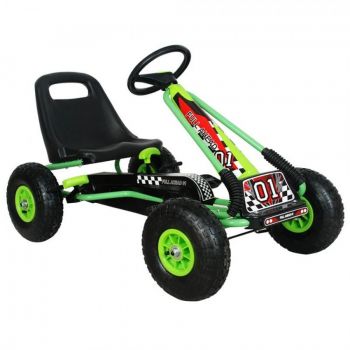 Kart M-Toys cu pedale si volan verde la reducere
