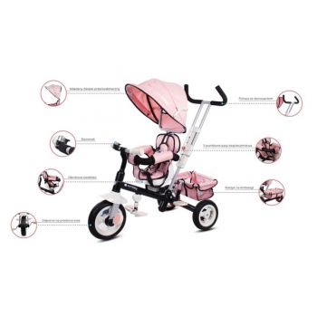 Tricicleta cu sezut reversibil Sun Baby 002 Super Trike Plus Pink ieftina
