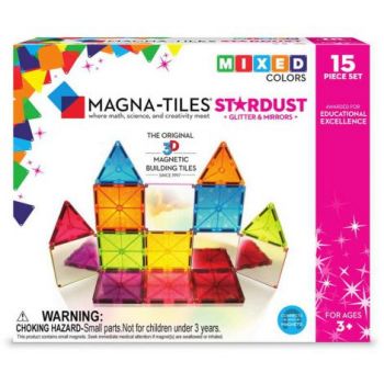 Magna-Tiles Stardust cu sclipici si oglinzi (15 piese)