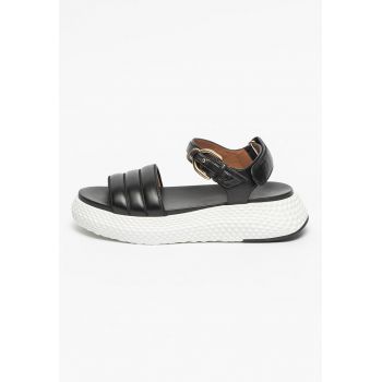 Sandale wedge de piele