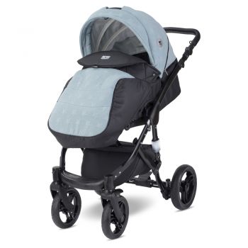 Carucior 2 in 1 Rimini Premium Silver Blue Stars de firma original