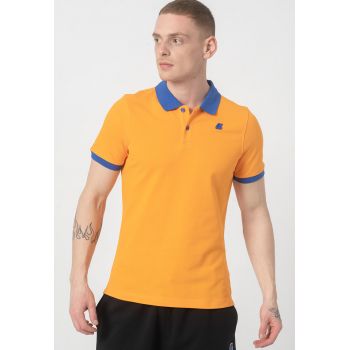 Tricou polo slim fit cu detalii contrastante Vincent