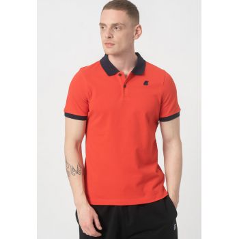 Tricou polo slim fit cu detalii contrastante Vincent