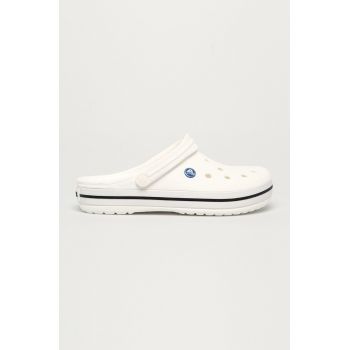 Crocs papuci Crocband bărbați, culoarea alb 11016