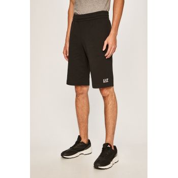 EA7 Emporio Armani Pantaloni scurți bărbați, culoarea negru de firma originali