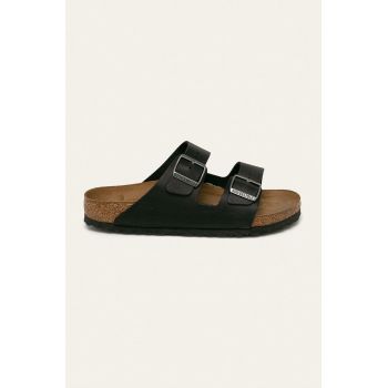 Birkenstock slapi de piele Arizona SFB barbati, culoarea negru