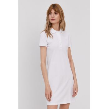 Lacoste rochie culoarea alb, mini, model drept EF5473-001 de firma originala