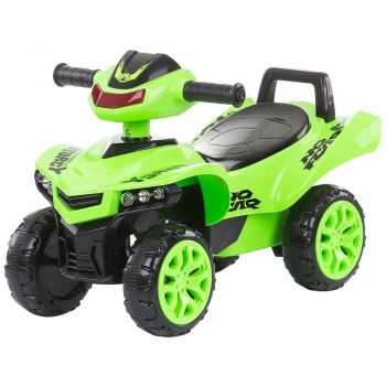 ATV pentru copii fara pedale Chipolino Green cu spatiu de depozitare sub sezut, panou muzical cu melodii, potrivit pentru copii de la 1,5 ani pana la greutatea de 25 kg