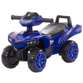 ATV pentru copii fara pedale Chipolino Navy cu spatiu de depozitare sub sezut, panou muzical cu melodii, potrivit pentru copii de la 1,5 ani pana la greutatea de 25 kg