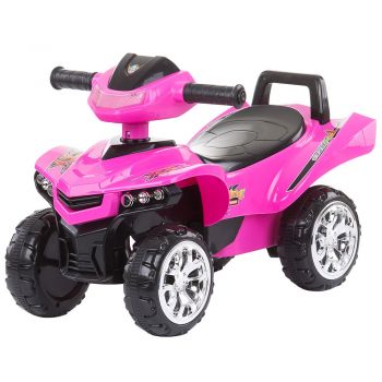 ATV pentru copii fara pedale Chipolino Pink cu spatiu de depozitare sub sezut, panou muzical cu melodii, potrivit pentru copii de la 1,5 ani pana la greutatea de 25 kg