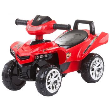 ATV pentru copii fara pedale Chipolino Red cu spatiu de depozitare sub sezut, panou muzical cu melodii, potrivit pentru copii de la 1,5 ani pana la greutatea de 25 kg