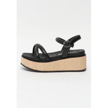 Sandale wedge de piele Yeokhy