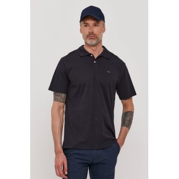 GAP Tricou Polo bărbați, culoarea albastru marin, material neted