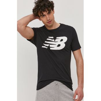 New Balance Tricou MT03919BK bărbați, culoarea negru, cu imprimeu