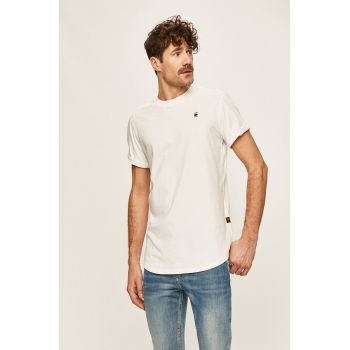 G-Star Raw tricou din bumbac culoarea alb, neted