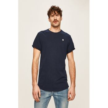 G-Star Raw tricou din bumbac culoarea albastru marin, neted