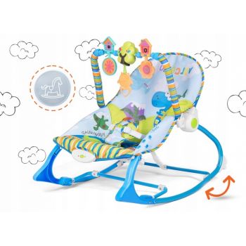 Balansoar multifunctional cu vibratii si muzica Ricokids 7302 Albastru la reducere