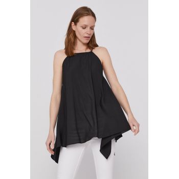 Dkny Bluză femei, culoarea negru, material neted ieftina