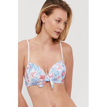 Desigual Sutien de baie culoarea alb, cupa rigidizata de firma original