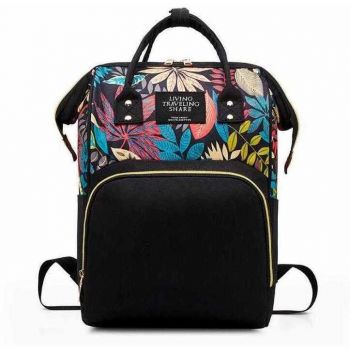 Rucsac multifunctional mamici Leaves Bambinice Negru ieftin