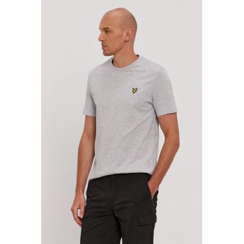 Lyle & Scott Tricou bărbați, culoarea gri, material neted