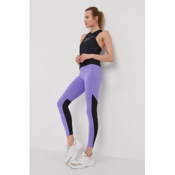 Reebok Colanți GP2328 femei, culoarea violet, material neted