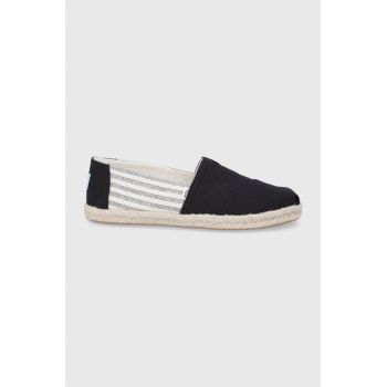 Toms Espadrile University Stripes culoarea negru ieftine