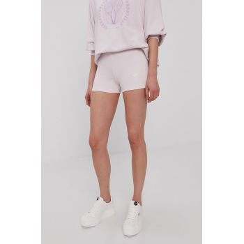 Adidas Originals Pantaloni scurți BOOTY H56463 femei, culoarea roz, material neted, high waist