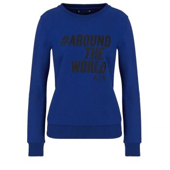 Crew Neck Sweatshirt with Contrasting Lettering L