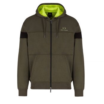 Zip Up Hooded Sweatshirt With Contrasting Inserts M