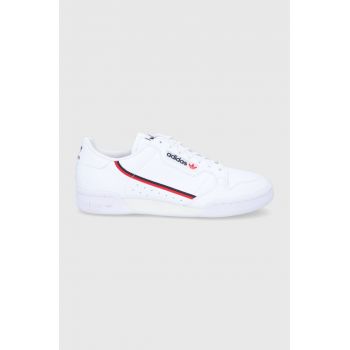 adidas Originals pantofi Continental 80 Vegan , culoarea alb