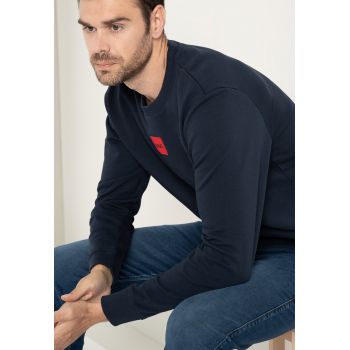 Bluza sport din bumbac cu decolteu la baza gatului Diragol