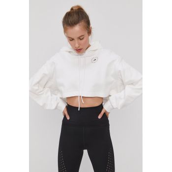 Adidas by Stella McCartney Bluză femei, culoarea alb, material neted