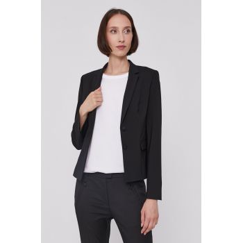 Boss Sacou culoarea negru, un singur rand de nasturi, material neted