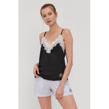 Karl Lagerfeld Maiou de pijama culoarea negru