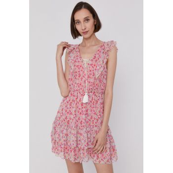 Pepe Jeans Rochie CHABELAS culoarea roz, mini, evazata ieftina