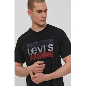 Levi's tricou bărbați, culoarea negru, cu imprimeu 39636.0050-Blacks de firma original