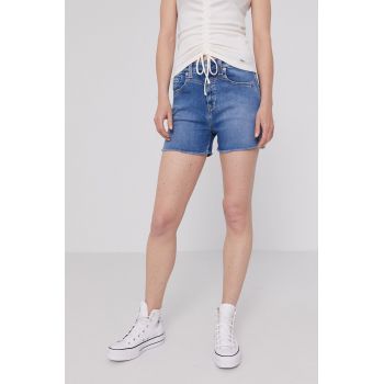 Pepe Jeans Pantaloni scurți jeans Mary Archive femei, material neted, high waist