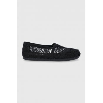 Toms espadrile Alpargata Moroccan Crochet Alpargata culoarea negru 10016254