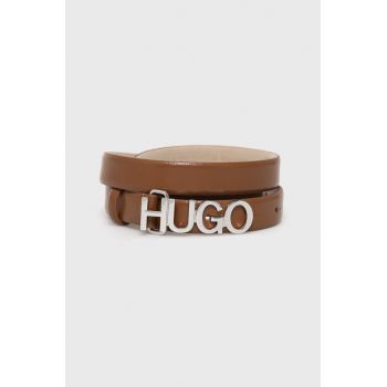 Hugo Curea de piele femei, culoarea maro de firma originala